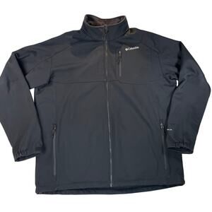 Columbia Jacket Mens 2XT Tall Black Softshell Full Zip Omni Shield Big Tall